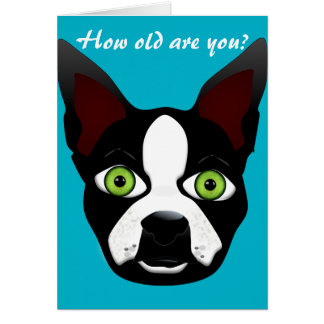 Birthday Funny Retro Boston Terrier Rescue Dog Cards