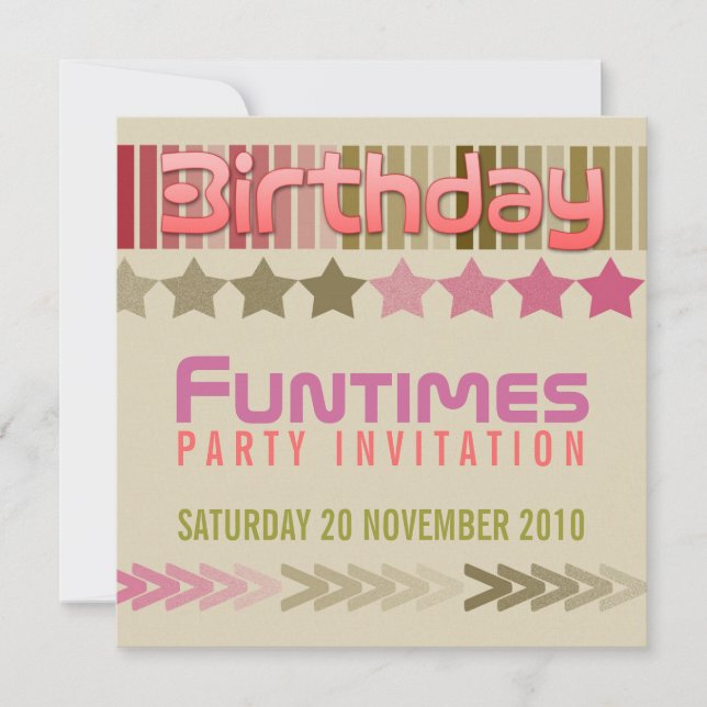 Birthday FunTimes Invitation (Front)