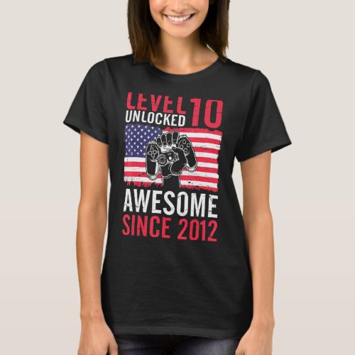 Birthday Game Level 10 Years Old Unlocked Awesome  T_Shirt