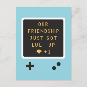 Birthday Gameboy Friendship Level Up Another Year Postcard