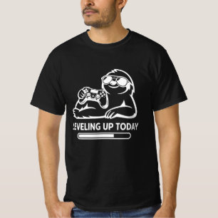 Birthday Gaming Sloth Leveling Up Today T-Shirt