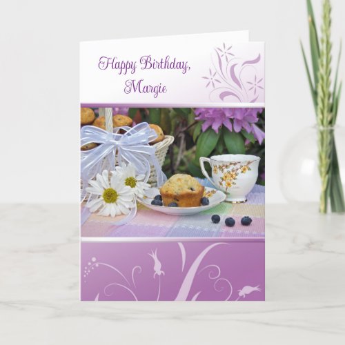 Birthday Garden Breakfast With Muffins Card