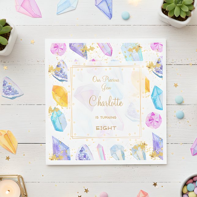 Birthday Gem Party Crystals Girl's precious Napkins (Creator Uploaded)