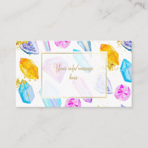 Birthday Gem Party Crystals Girl's watercolor Enclosure Card