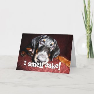 Birthday General — Nosy Doberman Pinscher Puppy Card