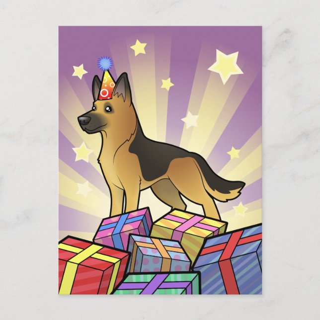 Birthday German Shepherd Postcard (Front)