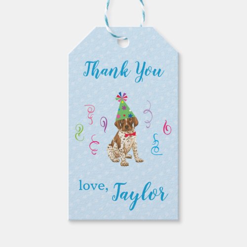 Birthday German Shorthaired Pointer Thank You Gift Tags