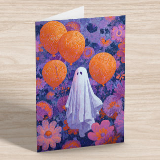 Birthday Ghost Halloween  Postcard