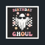 Birthday Ghoul Ghost Halloween Groovy Retro Napkins<br><div class="desc">Birthday Ghoul Ghost Halloween Groovy Retro</div>