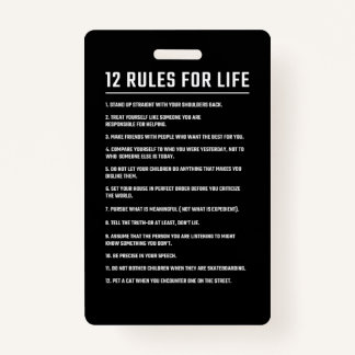 Birthday Gift 12 Rules For Life Badge