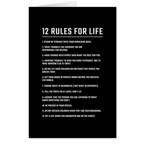 Birthday Gift 12 Rules For Life Card