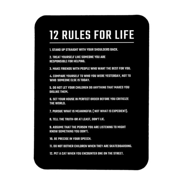 Birthday Gift 12 Rules For Life Magnet (Vertical)