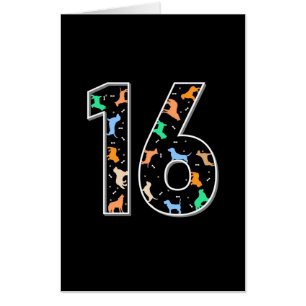 Birthday Gift   16th Birthday With Dog Card