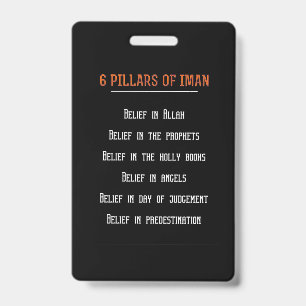 Birthday Gift 6 Pilars Of Iman Badge