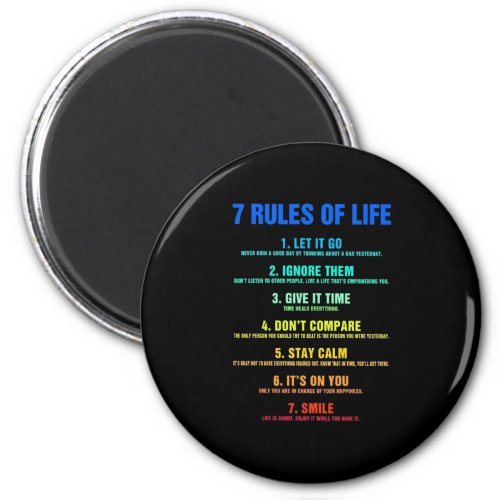 Birthday Gift 7 Rules Of Life Magnet