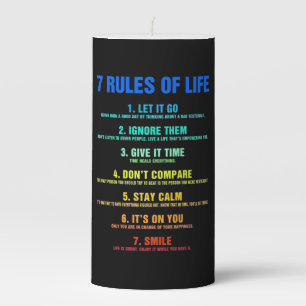 Birthday Gift 7 Rules Of Life Pillar Candle
