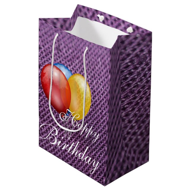 Birthday Gift Bag - Small, Glossy (Front Angled)