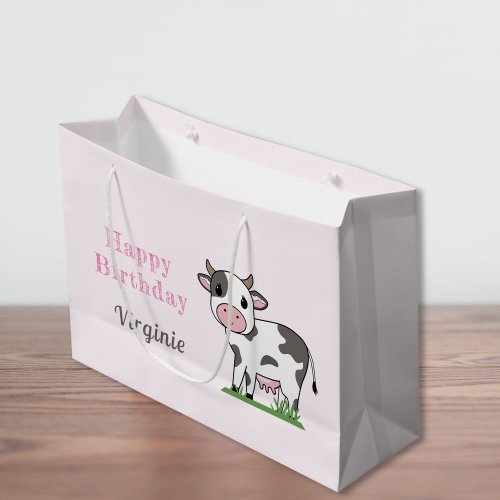 Birthday Gift Bag with a Cute Cow