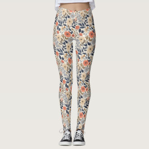 Birthday Gift   Beige, Pink, and Orange Leggings