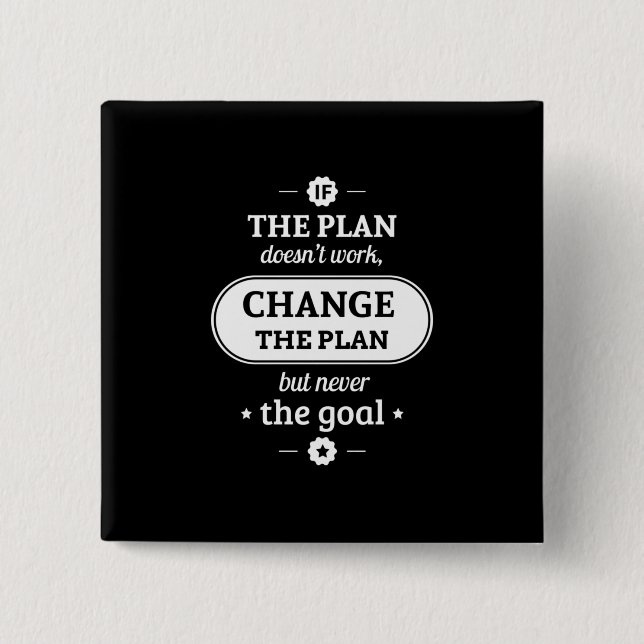 Birthday Gift Change The Plan But Never The Goal Button (Front)