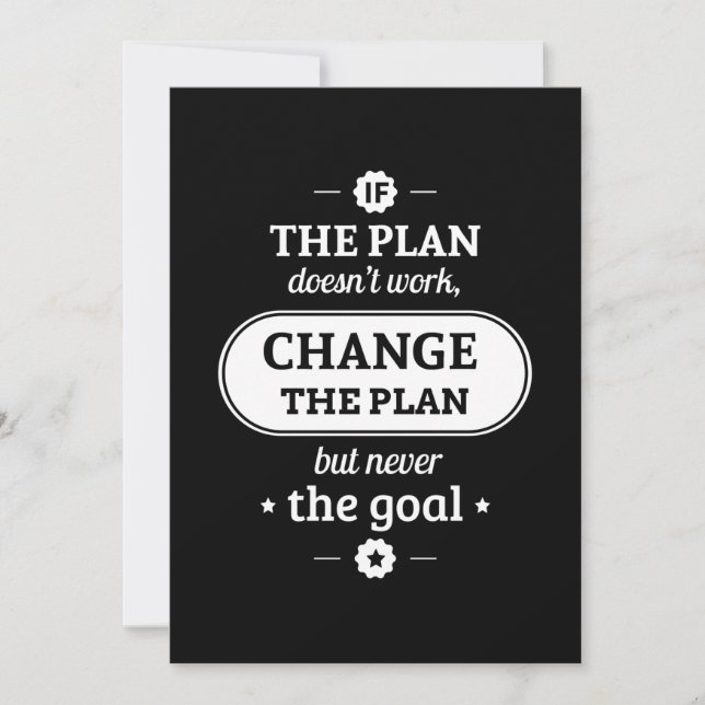 Birthday Gift Change The Plan But Never The Goal Invitation (Front)