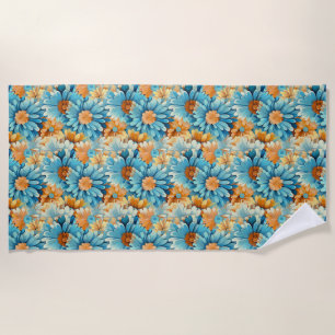 Birthday Gift Colorful Floral Beach Towel