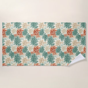 Birthday Gift Colorful Floral Seamless Beach Towel