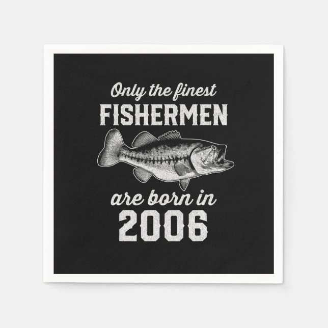 Birthday Gift Fisherman Fishing 2006 Napkins (Front)
