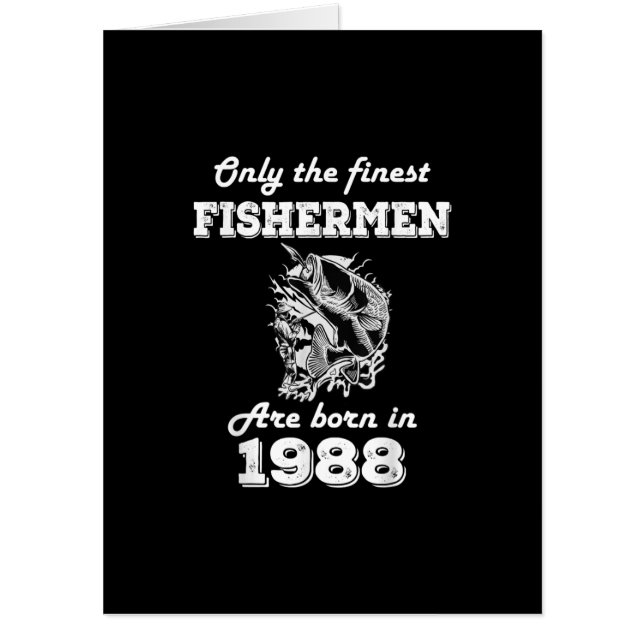 Birthday Gift Fishing Fisherman 1988 34th Birthday Card (Front)