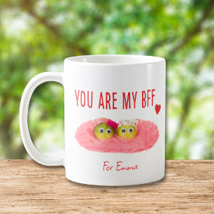 Birthday Gift for Friend - Pink Cute Fruits Love Coffee Mug