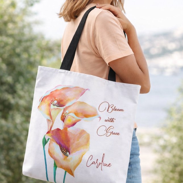 Birthday Gift for Her Calla Lily Tote Stylish Chic Bag (Creator Uploaded)