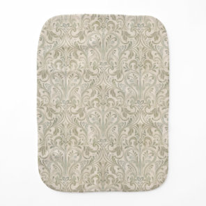 Birthday Gift for Her Muted Green Botanical Print Baby Burp Cloth
