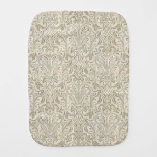 Birthday Gift for Her Muted Green Botanical Print Baby Burp Cloth