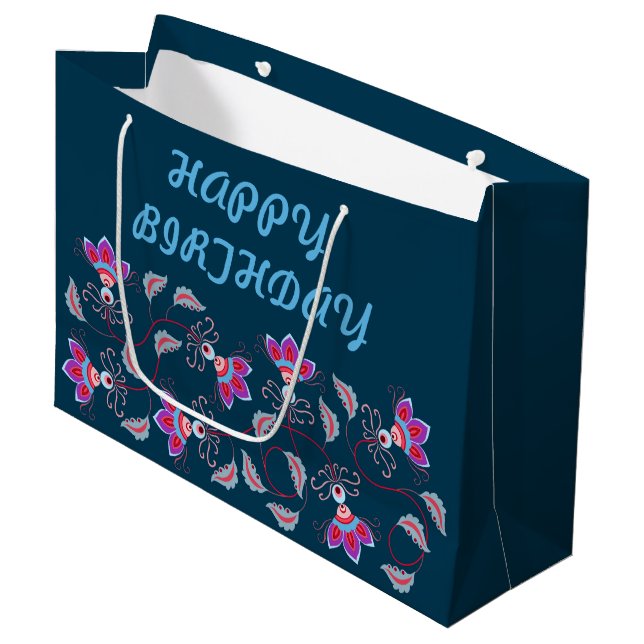 BIRTHDAY GIFT FOR MOM, DAD, SISTER, SON, FRIEND LARGE GIFT BAG (Front Angled)