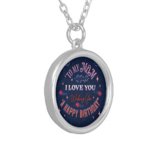 BIRTHDAY GIFT FOR MOM WITH LOVE SILVER PLATED NECKLACE