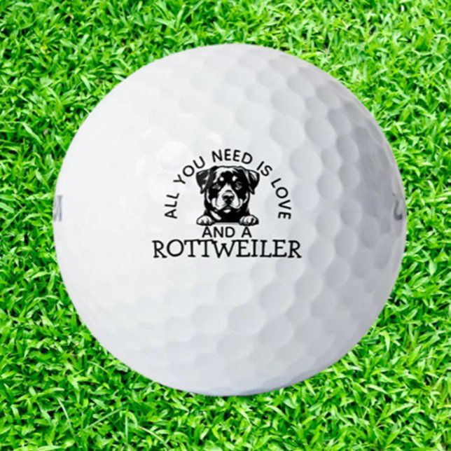 Birthday Gift for Rottweiler Golf Balls (Surprise a Rottweiler lover with unique golf balls featuring adorable designs.)