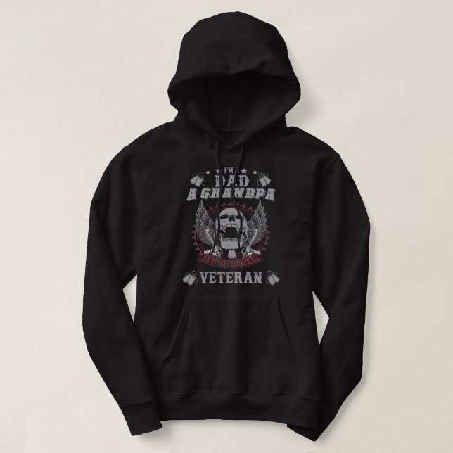 Birthday Gift for Vietnam Veteran Dad Grandpa Fath Hoodie (Design Front)