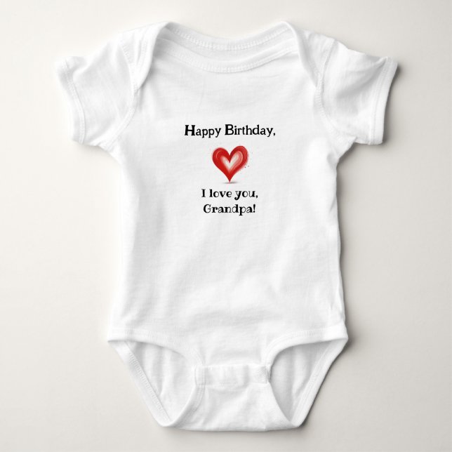 Birthday Gift From Baby To Grandpa, Customize, Baby Bodysuit (Front)
