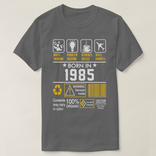 Birthday Gift Ideas Born In 1985  T-Shirt (Design Front)