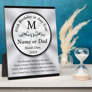 Birthday Gift Ideas for 85 year old Man or Woman, Plaque