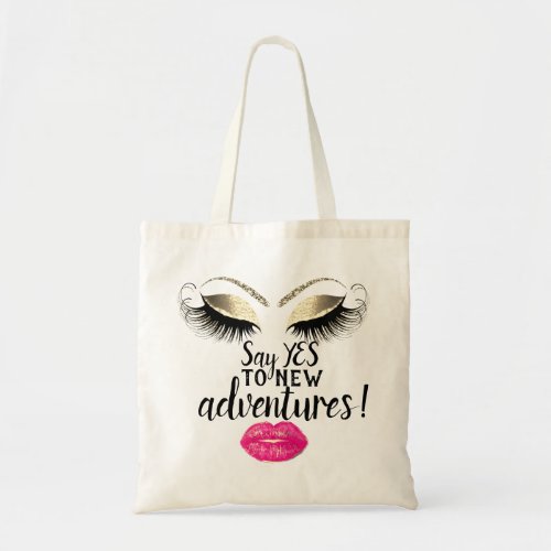 Birthday Gift Lash Makeup Kiss Lip Pink Custom 16t Tote Bag