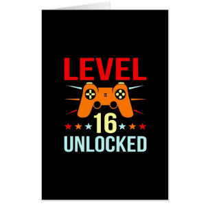 Birthday Gift Level 16 Unlocked Gamer Card