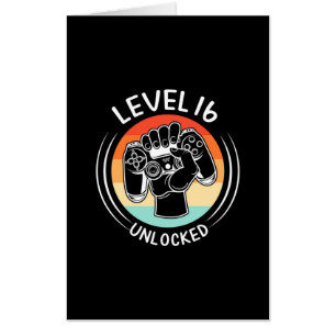 Birthday Gift Level 16th Birthday Unlocked Card