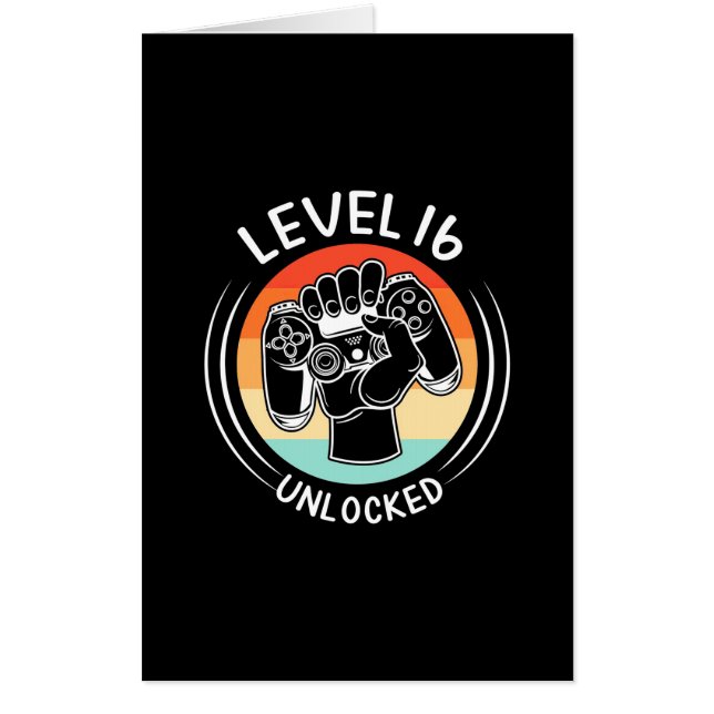 Birthday Gift | Level 16th Birthday Unlocked Card (Front)
