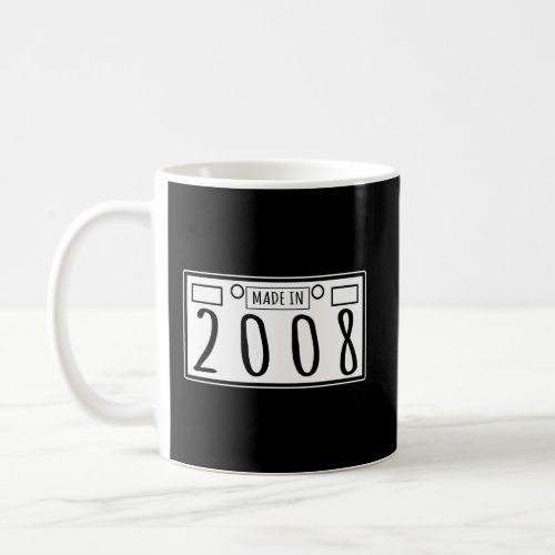 Birthday Gift Made In 2008 Plate Number Design Coffee Mug