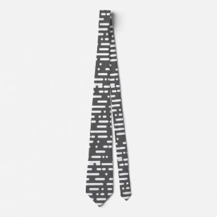 Birthday gift Modern gray white pattern for him Neck Tie
