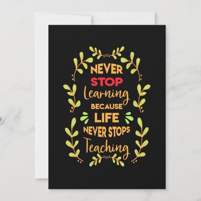 Birthday Gift Never Stop Learning Invitation (Front)