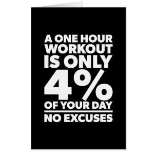 Birthday Gift One Hour Workout No Excuses Card