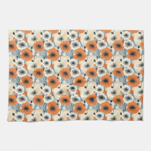 Birthday Gift Orange, White, and Black Seamless Kitchen Towel