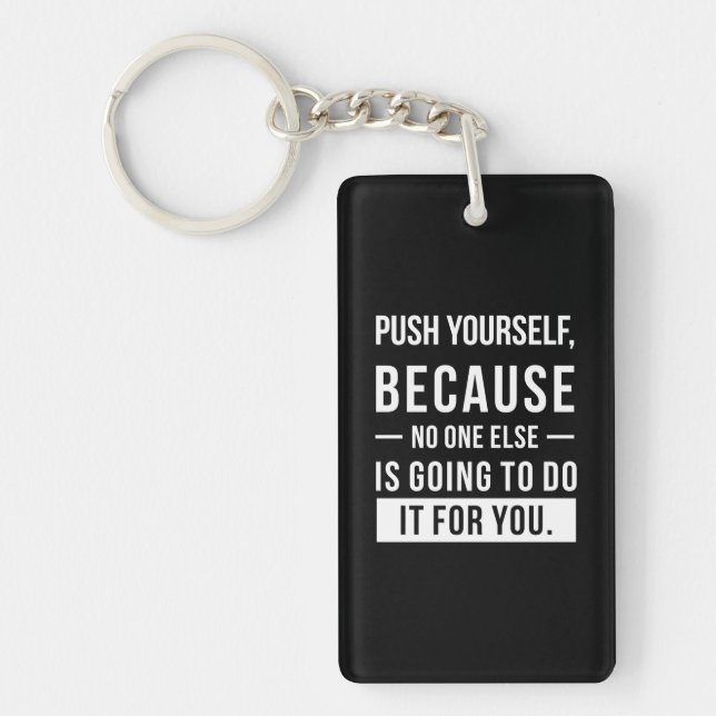 Birthday Gift Push Yourself Keychain (Front)